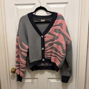 Gray and Pink Simply Southern Sweater